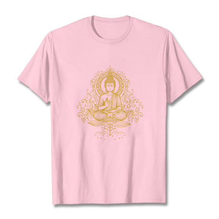 Buddha Stones Lotus Flower Vines Meditation Buddha Tee T-shirt - LightPink - 2XL - image 13