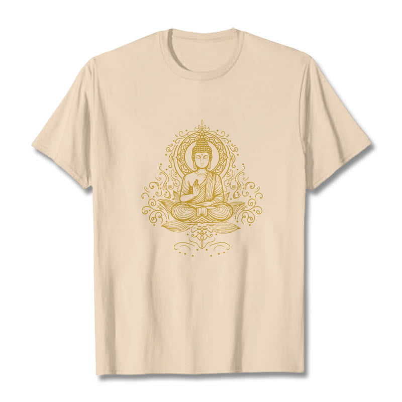 Buddha Stones Lotus Flower Vines Meditation Buddha Tee T-shirt - Bisque - 2XL - image 11