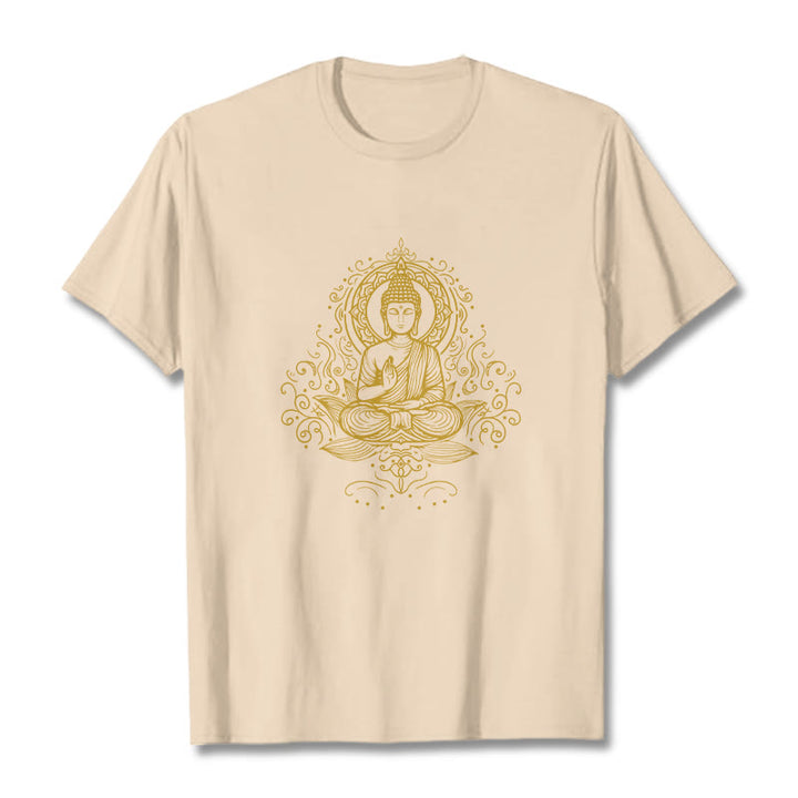 Buddha Stones Lotus Flower Vines Meditation Buddha Tee T-shirt - Bisque - 2XL - image 11