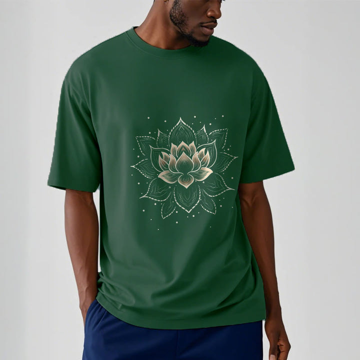 Buddha Stones Golden Lotus Flower Design Tee T-shirt - image 12