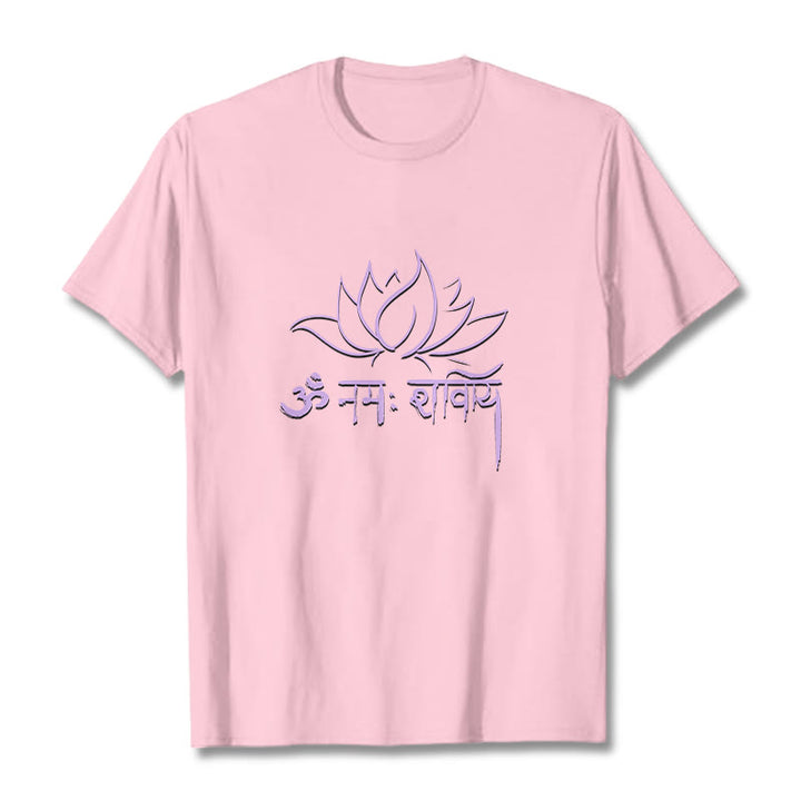 Buddha Stones Lotus Sanskrit Namah Shivaya Tee T-shirt - LightPink - 2XL - image 13