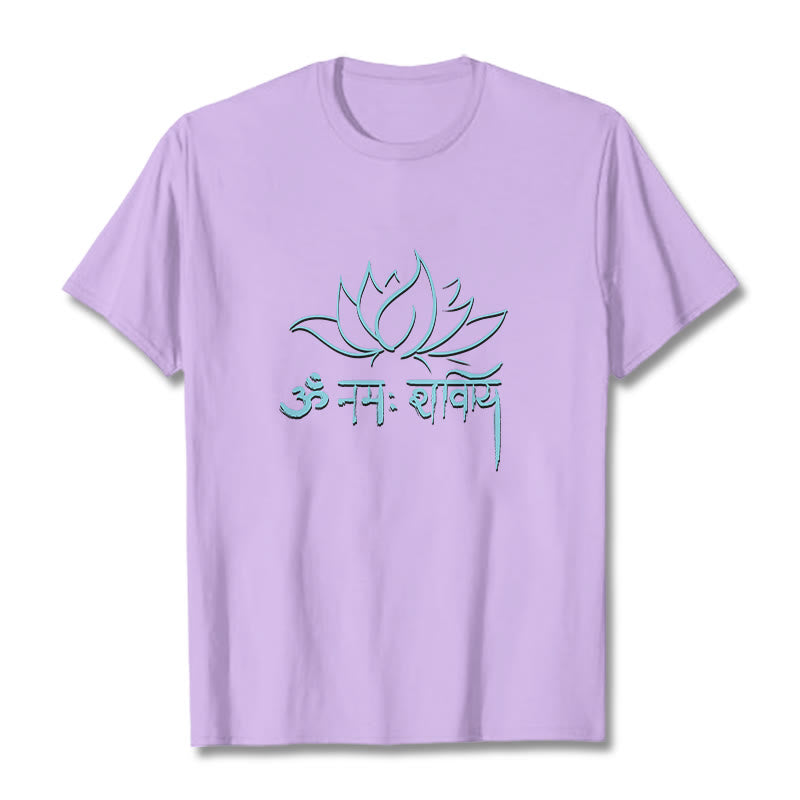 Buddha Stones Lotus Sanskrit Namah Shivaya Tee T-shirt - Plum - 2XL - image 17