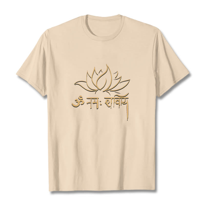 Buddha Stones Lotus Sanskrit Namah Shivaya Tee T-shirt - Bisque - 2XL - image 11