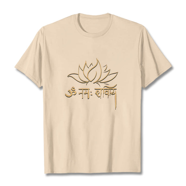 Buddha Stones Lotus Sanskrit Namah Shivaya Tee T-shirt - Bisque - 2XL - image 11