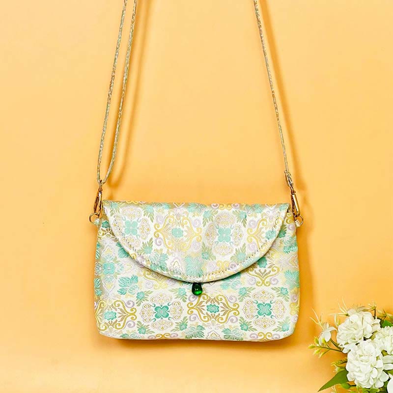 Buddha Stones Retro Flowers Pattern Polyester Cotton Embroidery Crossbody Bag Hangbags
