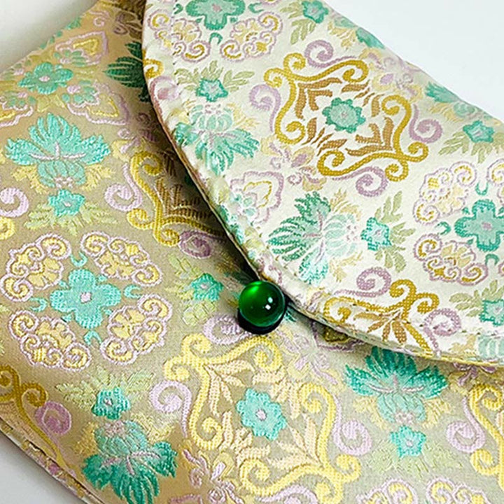 Buddha Stones Retro Flowers Pattern Polyester Cotton Embroidery Crossbody Bag Hangbags