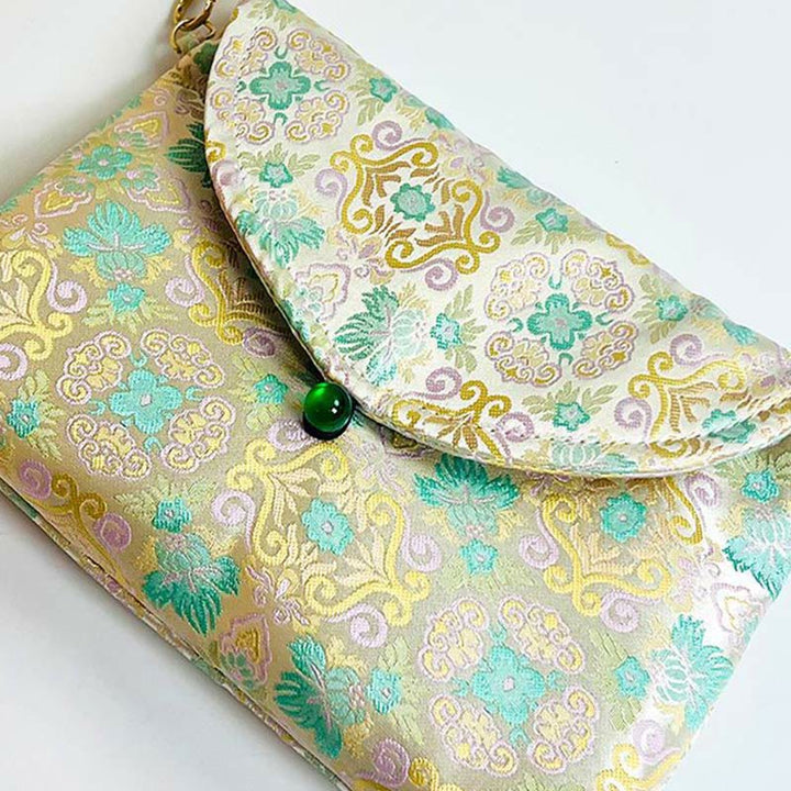 Buddha Stones Retro Flowers Pattern Polyester Cotton Embroidery Crossbody Bag Hangbags