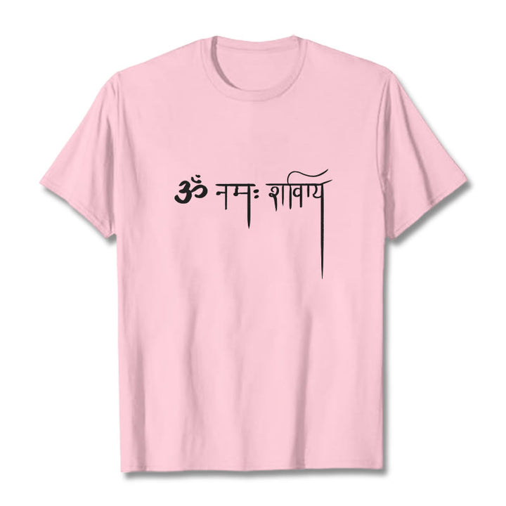 Buddha Stones Sanskrit Namah Shivaya Tee T-shirt - LightPink - 2XL - image 13