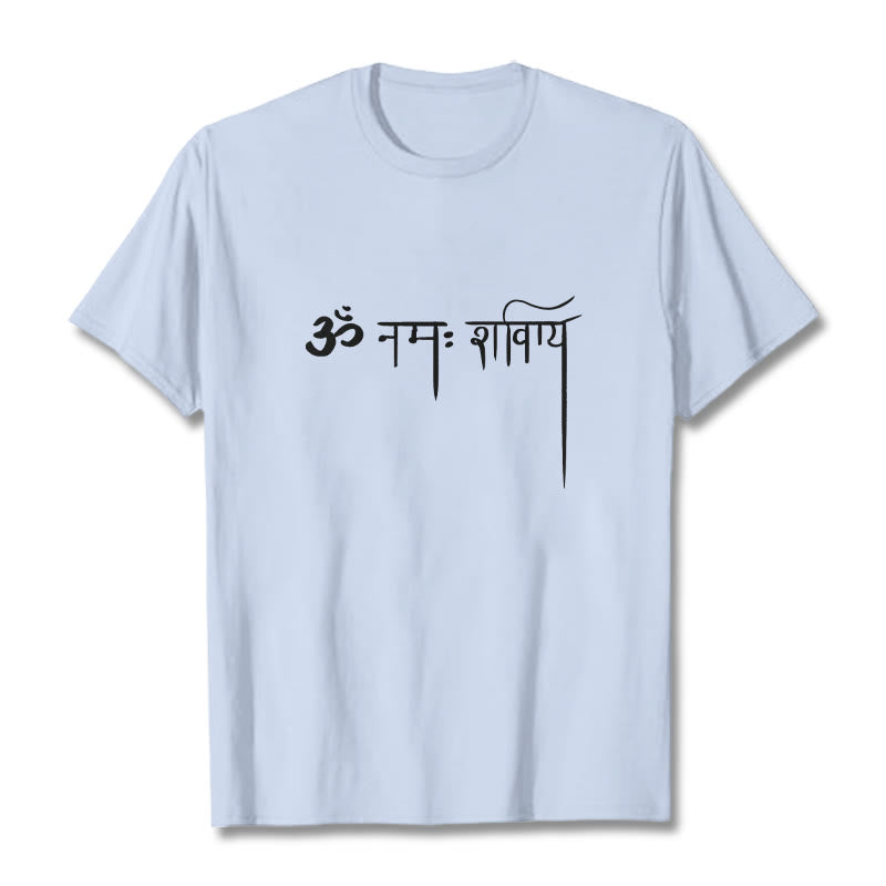 Buddha Stones Sanskrit Namah Shivaya Tee T-shirt - LightCyan - 2XL - image 19