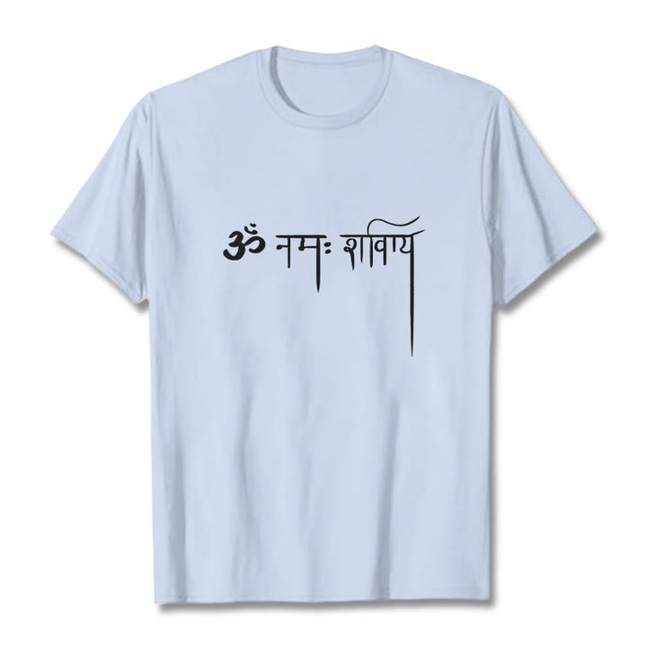 Buddha Stones Sanskrit Namah Shivaya Tee T-shirt - LightCyan - 2XL - image 19