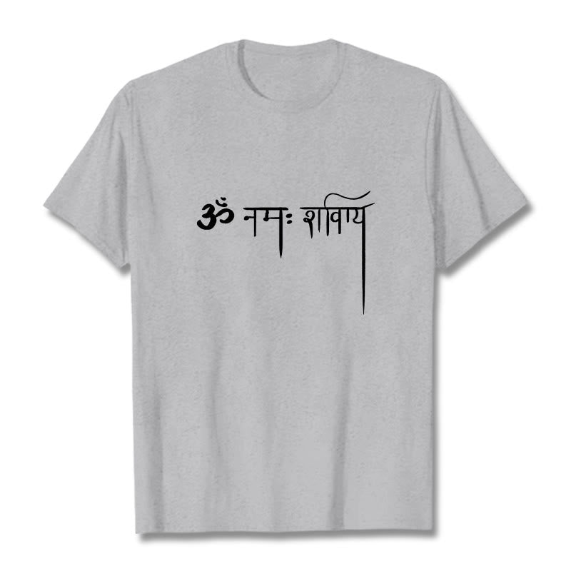 Buddha Stones Sanskrit Namah Shivaya Tee T-shirt - LightGrey - 2XL - image 20