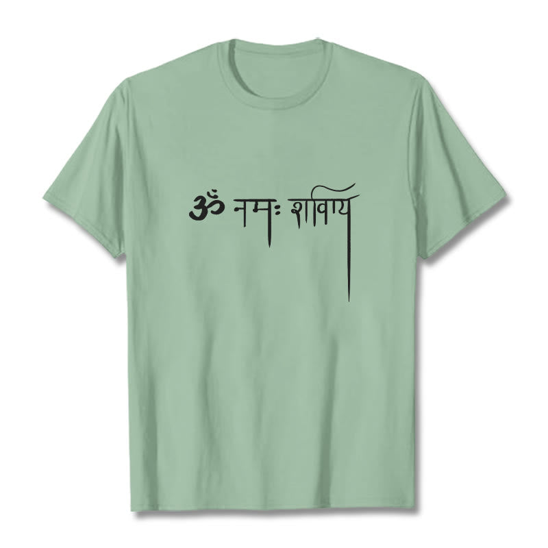 Buddha Stones Sanskrit Namah Shivaya Tee T-shirt - PaleGreen - 2XL - image 15
