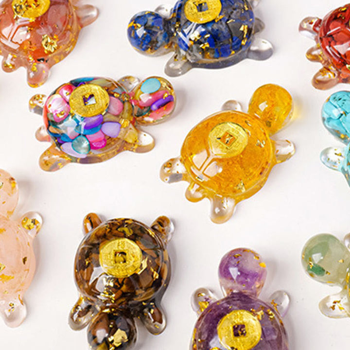 Buddha Stones Small Various Crystal Green Aventurine Amethyst Turtle Copper Coins Luck Home Decoration