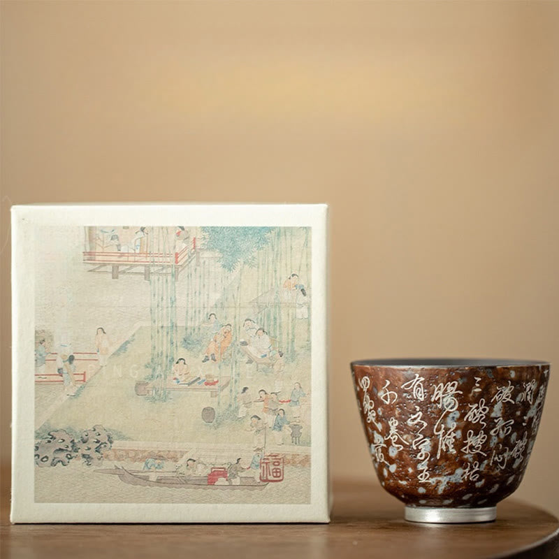 Buddha Stones Ten Thousand Buddha Poems Teacup Kung Fu Tea Cup 100ml With Gift Box