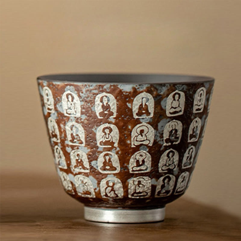 Buddha Stones Ten Thousand Buddha Poems Teacup Kung Fu Tea Cup 100ml With Gift Box