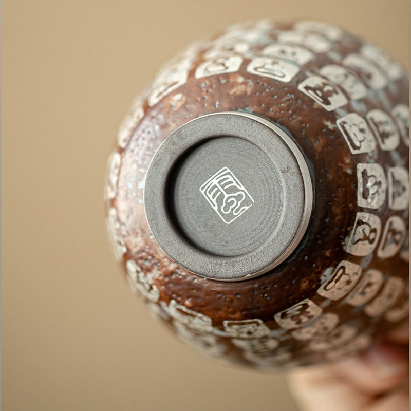 Buddha Stones Ten Thousand Buddha Poems Teacup Kung Fu Tea Cup 100ml With Gift Box