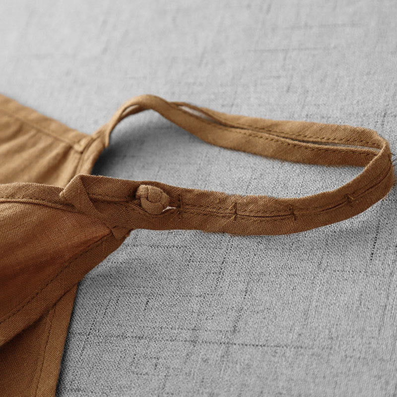Buddha Stones Summer Plain Adjustable Strap Design Women's Cotton Linen Vest Waistcoat - image 23