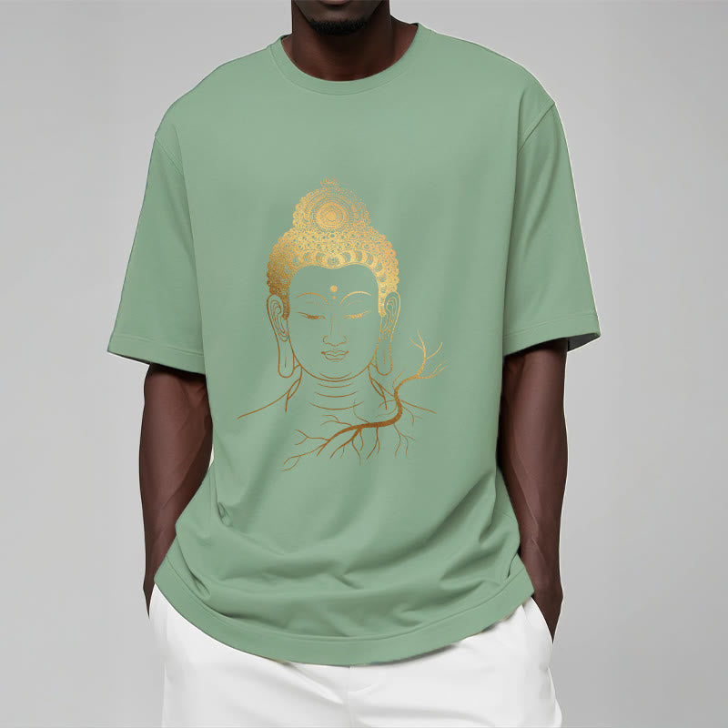 Buddha Stones Golden Meditation Buddha Head Tee T-shirt - image 16