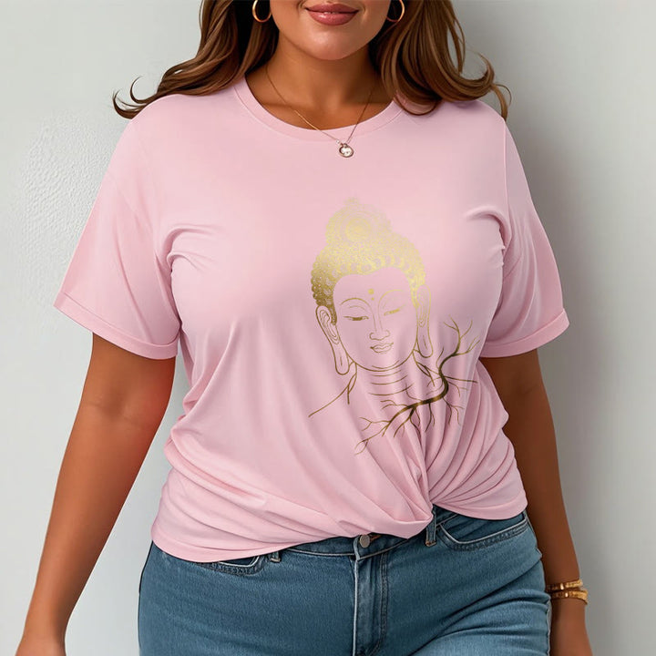 Buddha Stones Golden Meditation Buddha Head Tee T-shirt - image 14