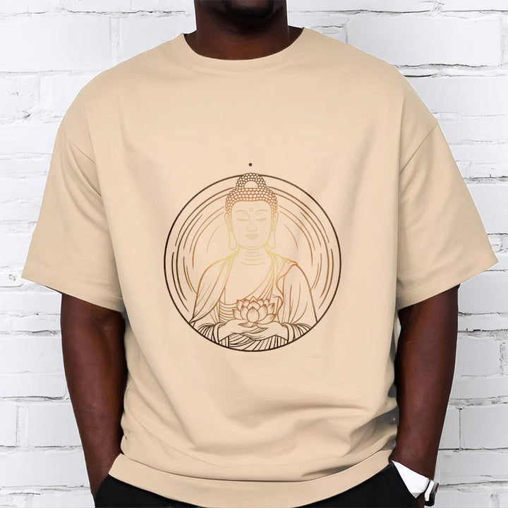 Buddha Stones Golden Buddha Holding A Lotus Flower Tee T-shirt - image 10