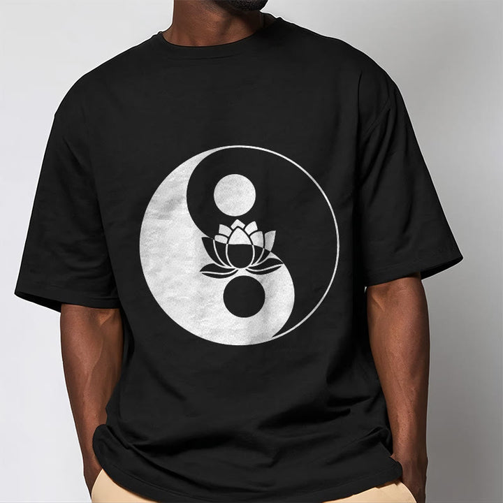 Buddha Stones Yin Yang Lotus Flower Tee T-shirt - image 6