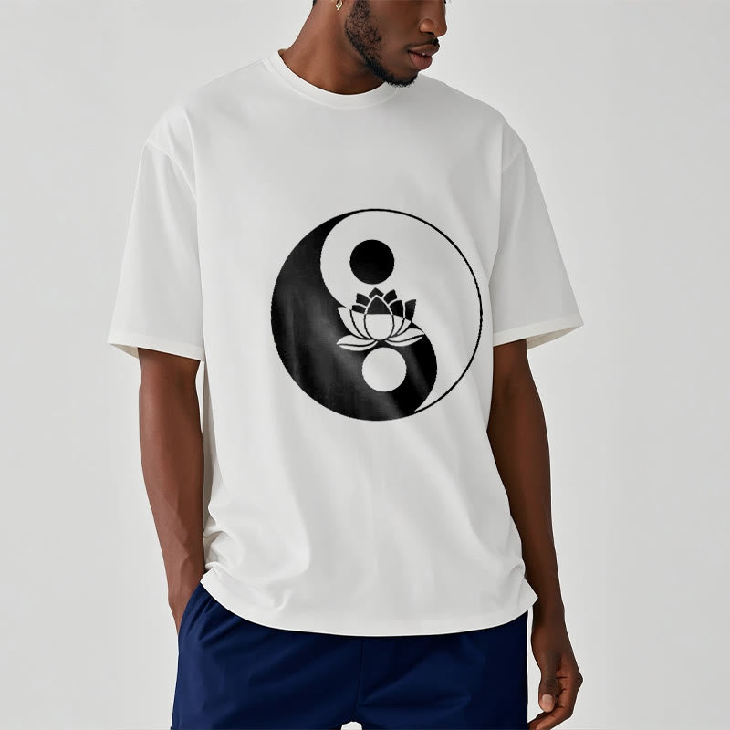 Buddha Stones Yin Yang Lotus Flower Tee T-shirt - image 2