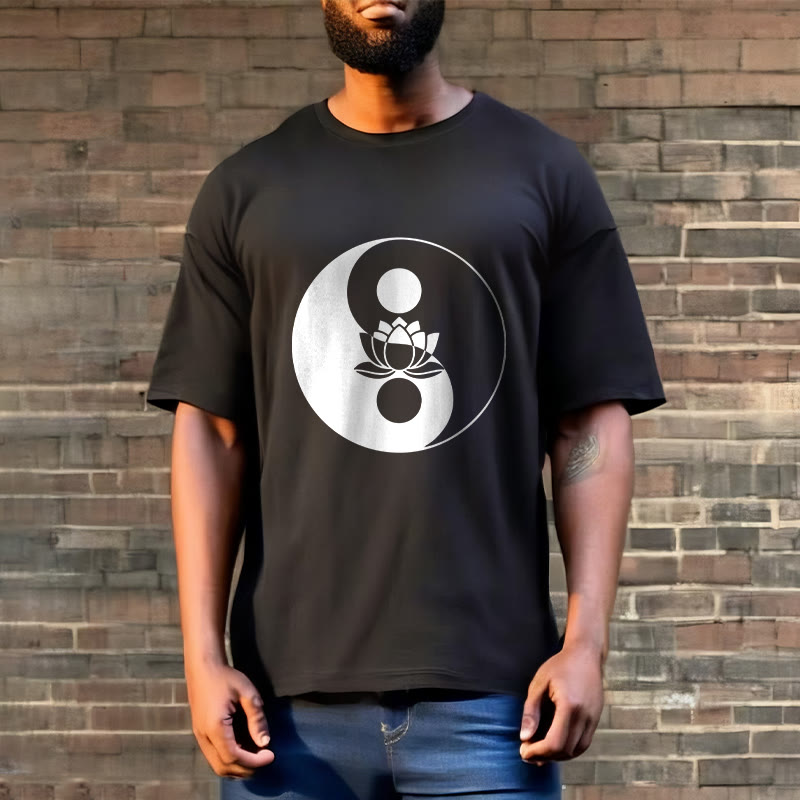 Buddha Stones Yin Yang Lotus Flower Tee T-shirt - image 7