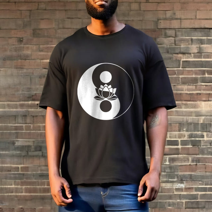Buddha Stones Yin Yang Lotus Flower Tee T-shirt - image 7