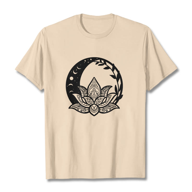 Buddha Stones Lotus Flower Sun Moon Intertwining Vines Tee T-shirt - Bisque - 2XL - image 9