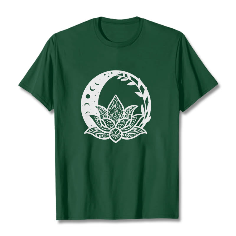 Buddha Stones Lotus Flower Sun Moon Intertwining Vines Tee T-shirt - ForestGreen - 2XL - image 11