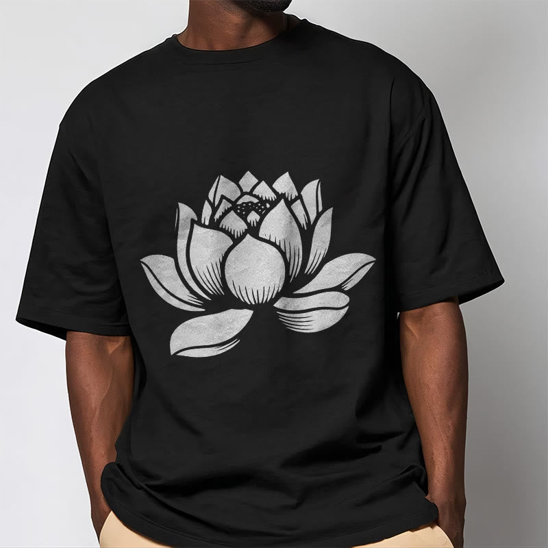 Buddha Stones Lotus Flower Design Tee T-shirt - image 5