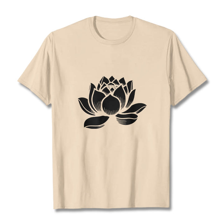 Buddha Stones Lotus Flower Design Tee T-shirt - Bisque - 2XL - image 11