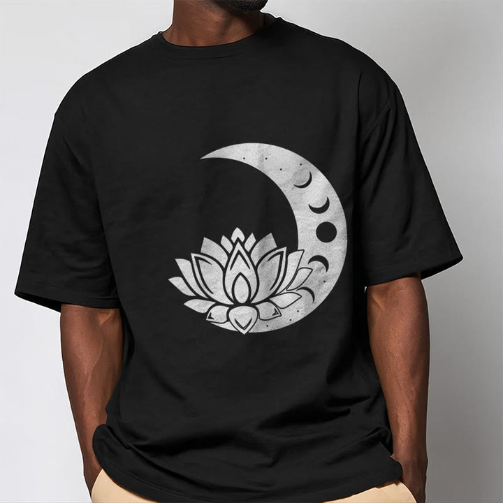 Buddha Stones Crescent Moon Lotus Flower Sun Tee T-shirt - image 6