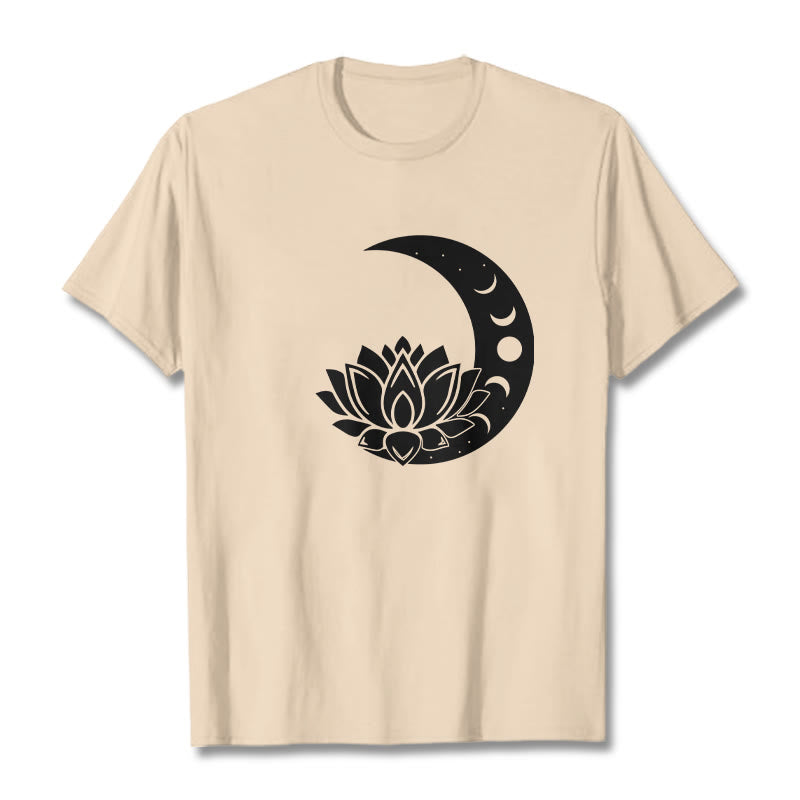 Buddha Stones Crescent Moon Lotus Flower Sun Tee T-shirt - Bisque - 2XL - image 9
