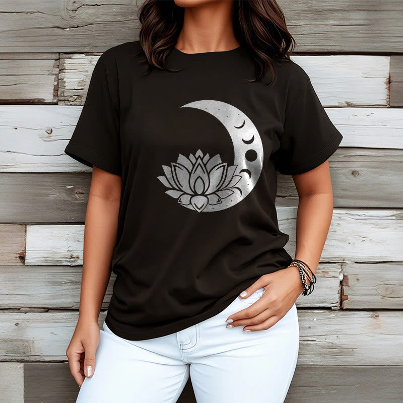 Buddha Stones Crescent Moon Lotus Flower Sun Tee T-shirt - image 8