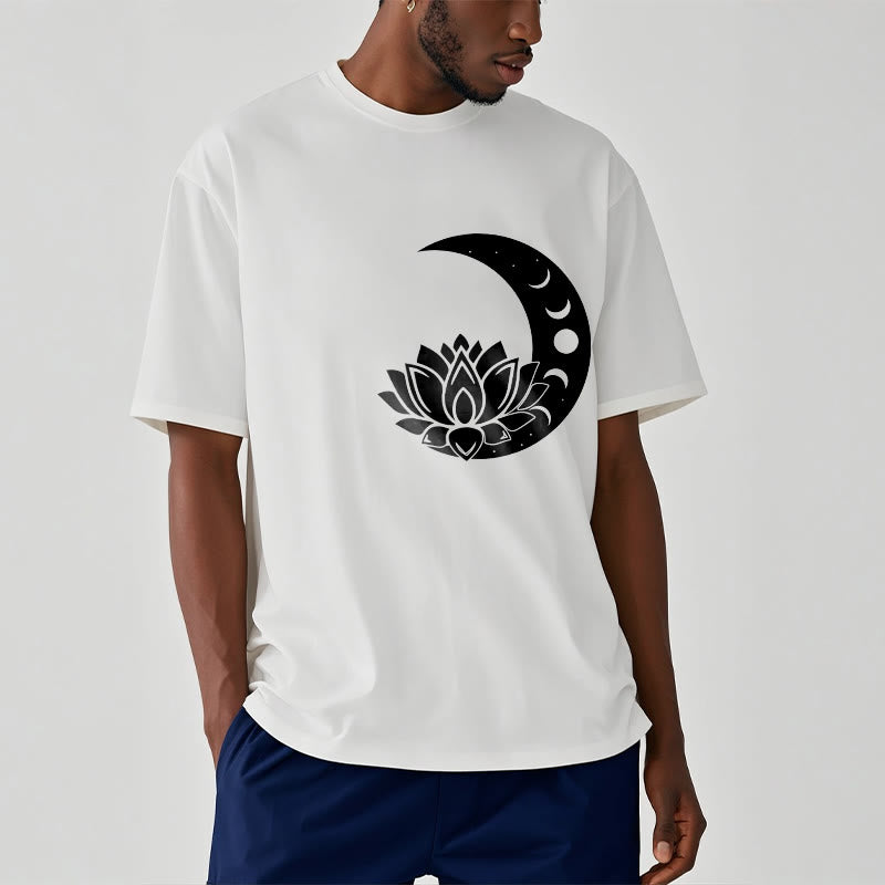 Buddha Stones Crescent Moon Lotus Flower Sun Tee T-shirt - image 2