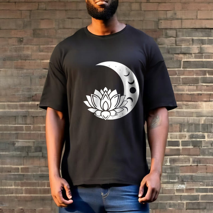 Buddha Stones Crescent Moon Lotus Flower Sun Tee T-shirt - image 7