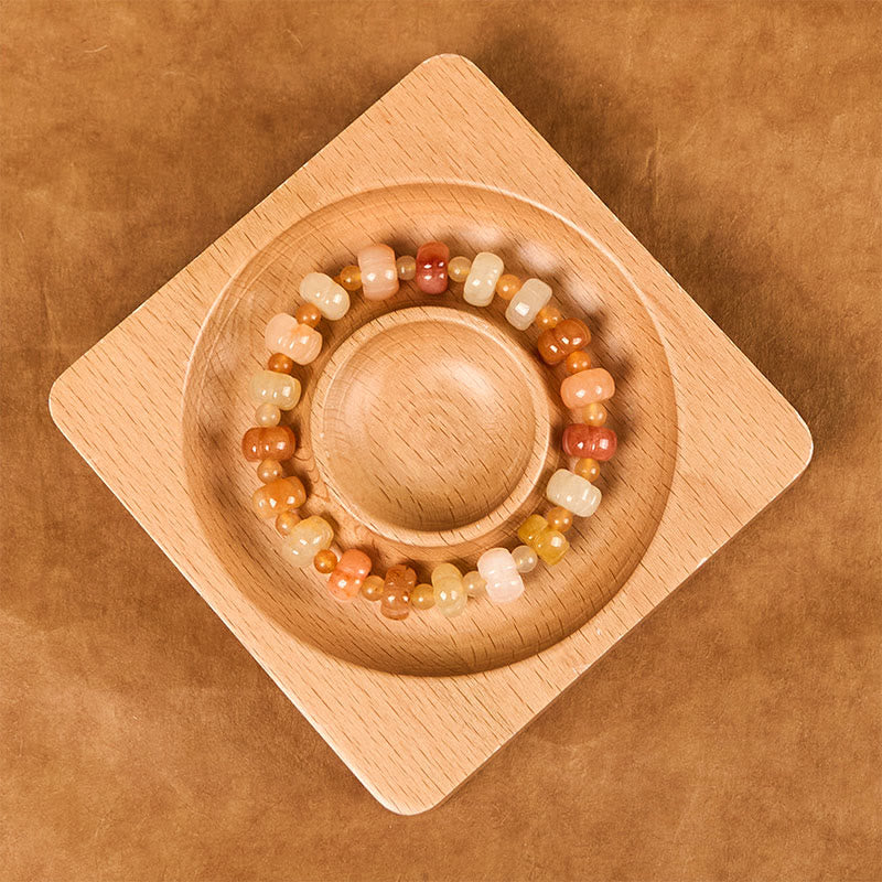 Buddha Stones Golden Silk Jade Pumpkin Beads Wealth Luck Bracelet