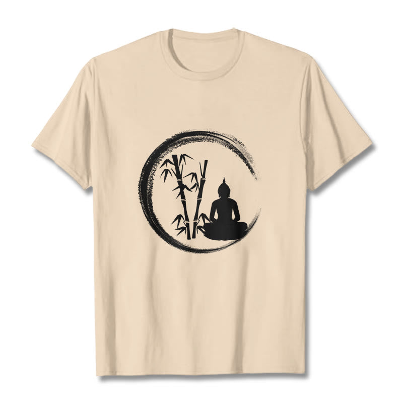 Buddha Stones Zen Buddha Statue Sitting Bamboo Meditation Tee T-shirt - Bisque - 2XL - image 9