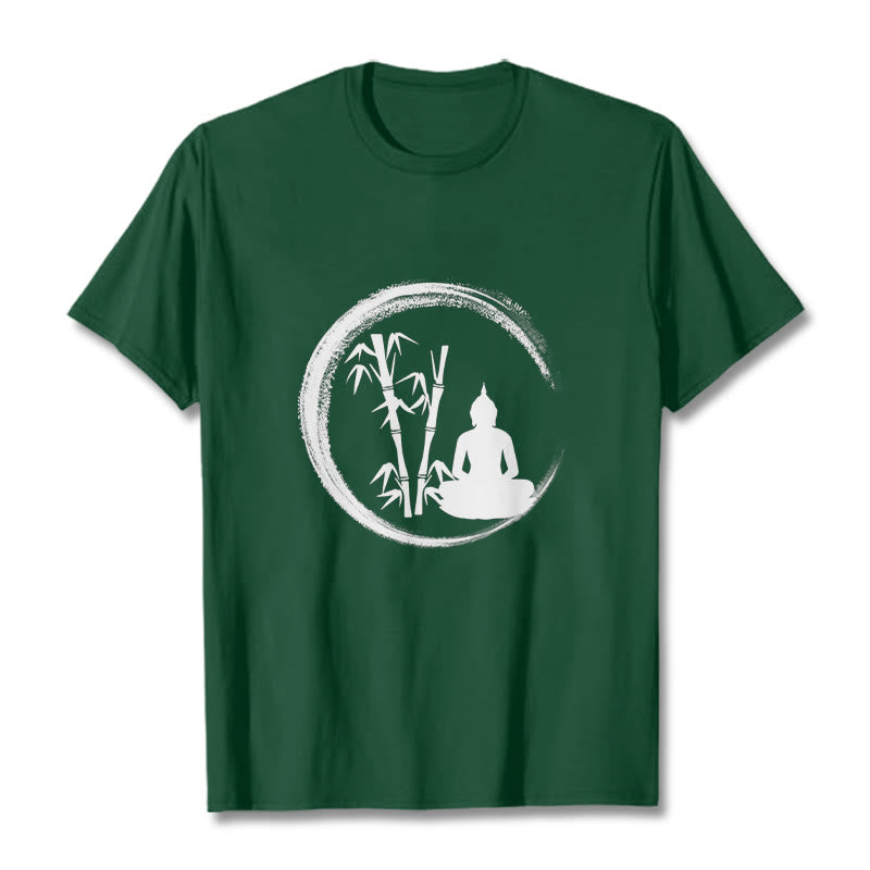 Buddha Stones Zen Buddha Statue Sitting Bamboo Meditation Tee T-shirt - ForestGreen - 2XL - image 11