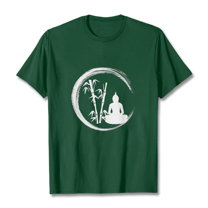 Buddha Stones Zen Buddha Statue Sitting Bamboo Meditation Tee T-shirt - ForestGreen - 2XL - image 11