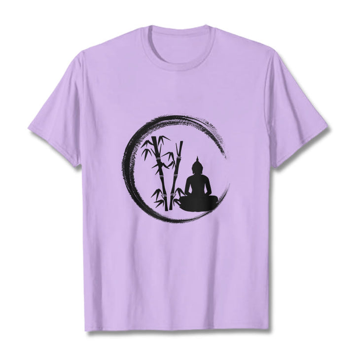Buddha Stones Zen Buddha Statue Sitting Bamboo Meditation Tee T-shirt - Plum - 2XL - image 17