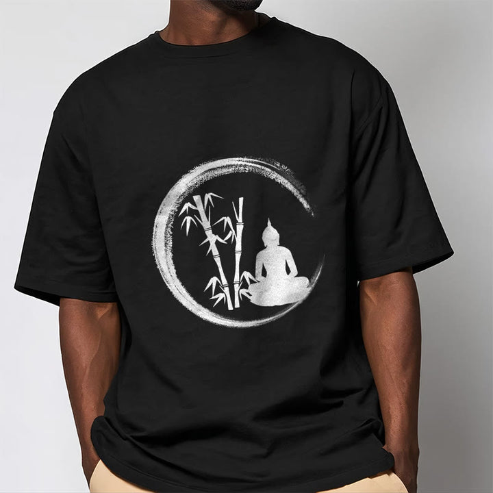 Buddha Stones Zen Buddha Statue Sitting Bamboo Meditation Tee T-shirt - image 2