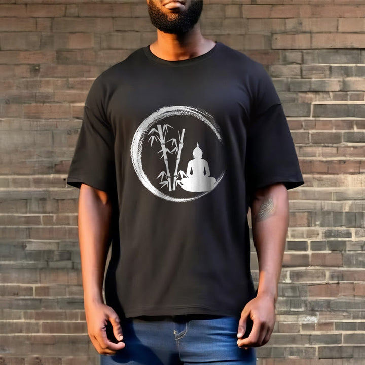 Buddha Stones Zen Buddha Statue Sitting Bamboo Meditation Tee T-shirt - image 3