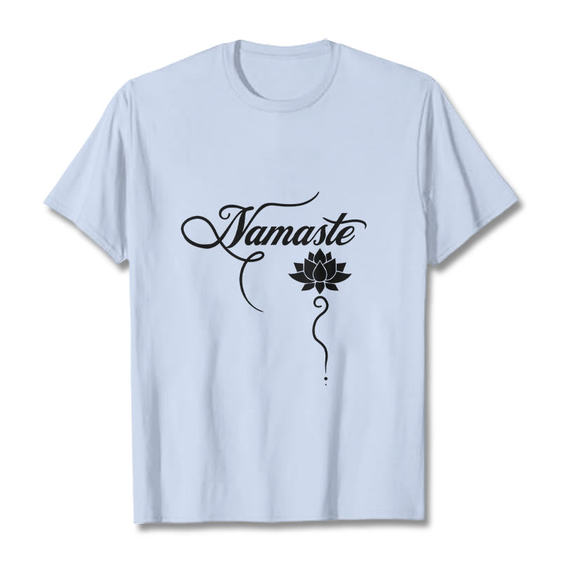 Buddha Stones HELLO Hindi Lotus Tee T-shirt - LightCyan - 2XL - image 19