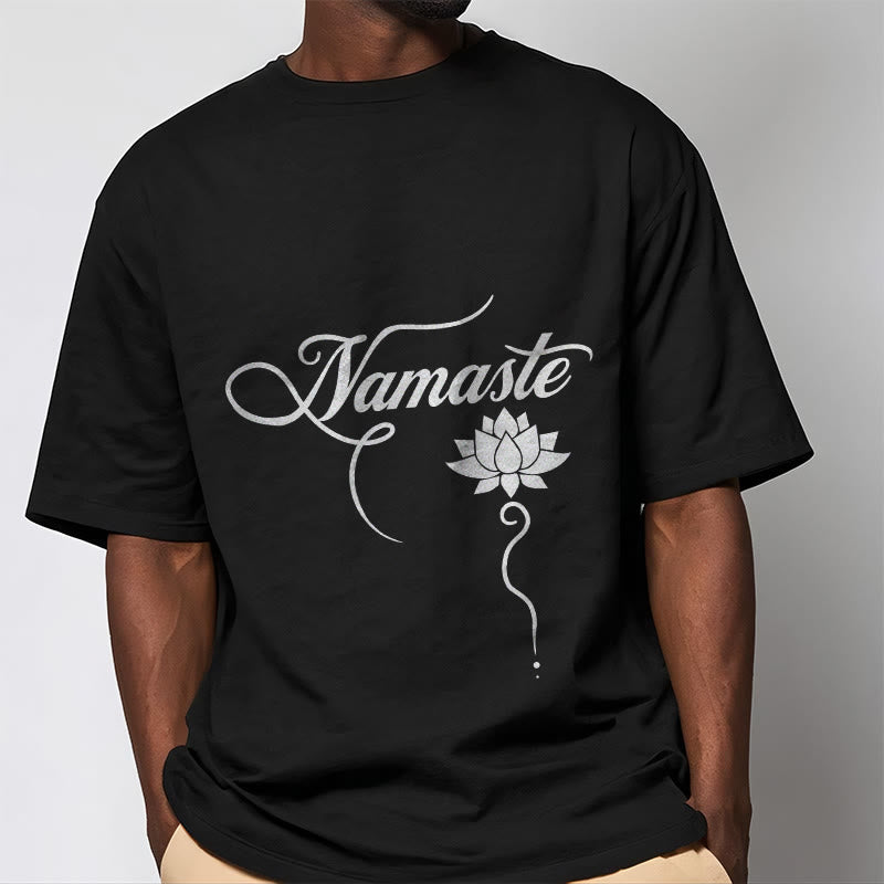 Buddha Stones HELLO Hindi Lotus Tee T-shirt - image 5