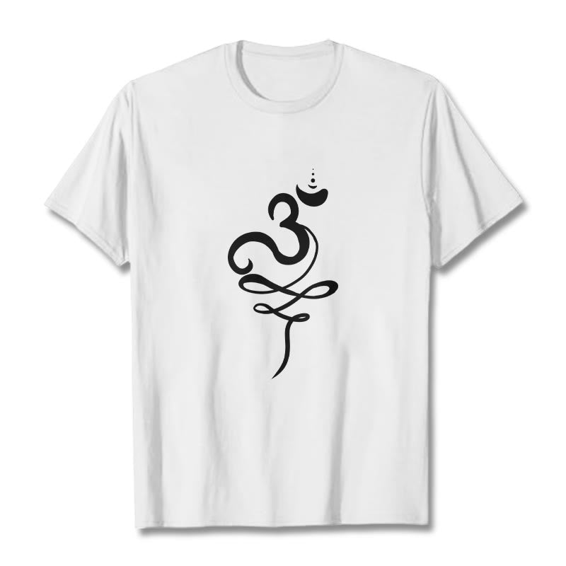 Buddha Stones OM Sanskrit Tee T-shirt - White - 2XL - image 6