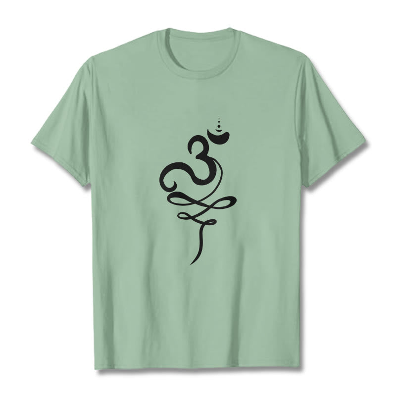 Buddha Stones OM Sanskrit Tee T-shirt - PaleGreen - 2XL - image 15