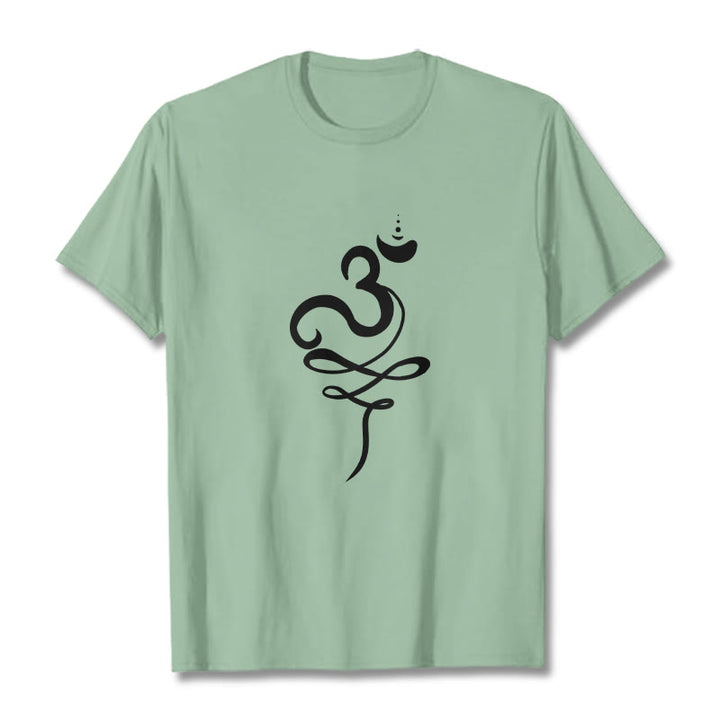 Buddha Stones OM Sanskrit Tee T-shirt - PaleGreen - 2XL - image 15