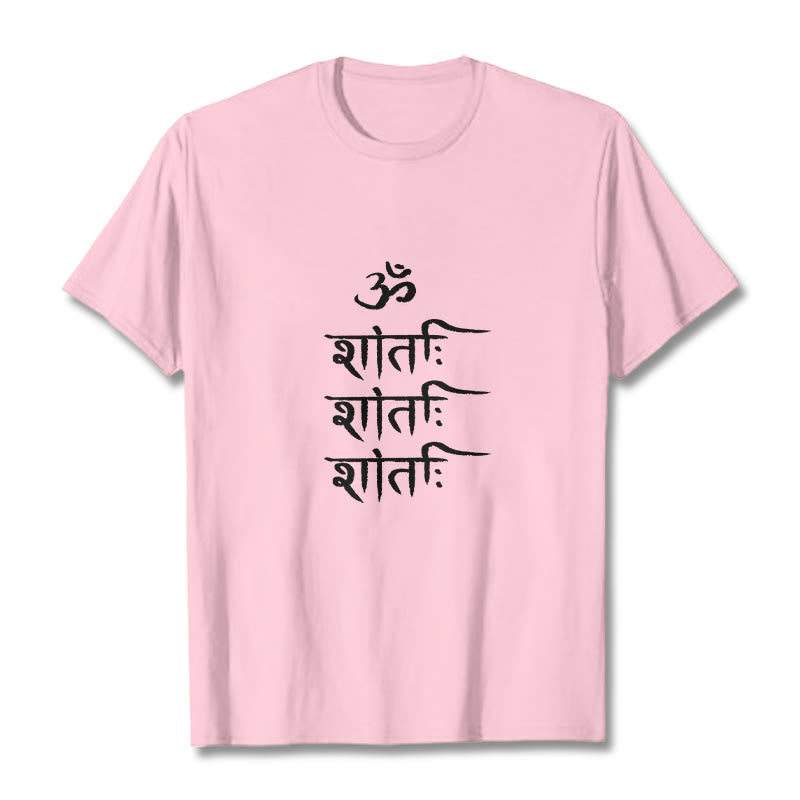 Buddha Stones OM MANTRA Sanskrit Pattern Tee T-shirt - LightPink - 2XL - image 13